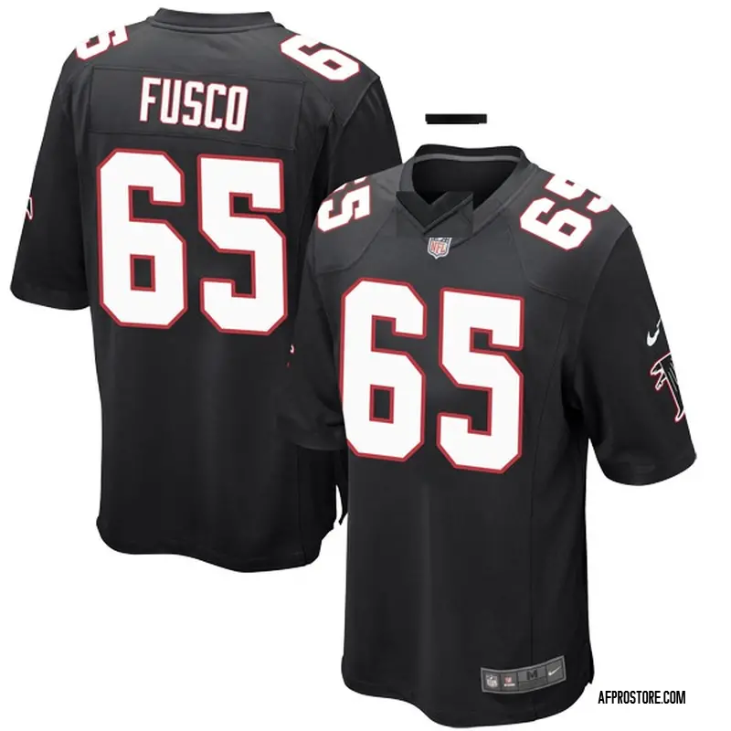 Men's Brandon Fusco Atlanta Falcons Alternate Jersey - Black Game