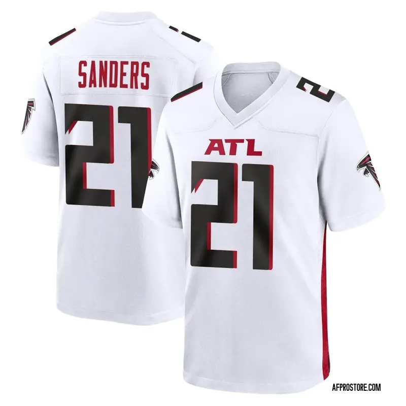 deion sanders white falcons jersey