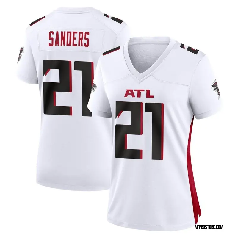 deion sanders white falcons jersey